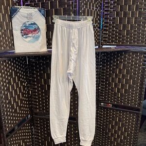 White Men's Thermal Top Size M and Bottom Size L